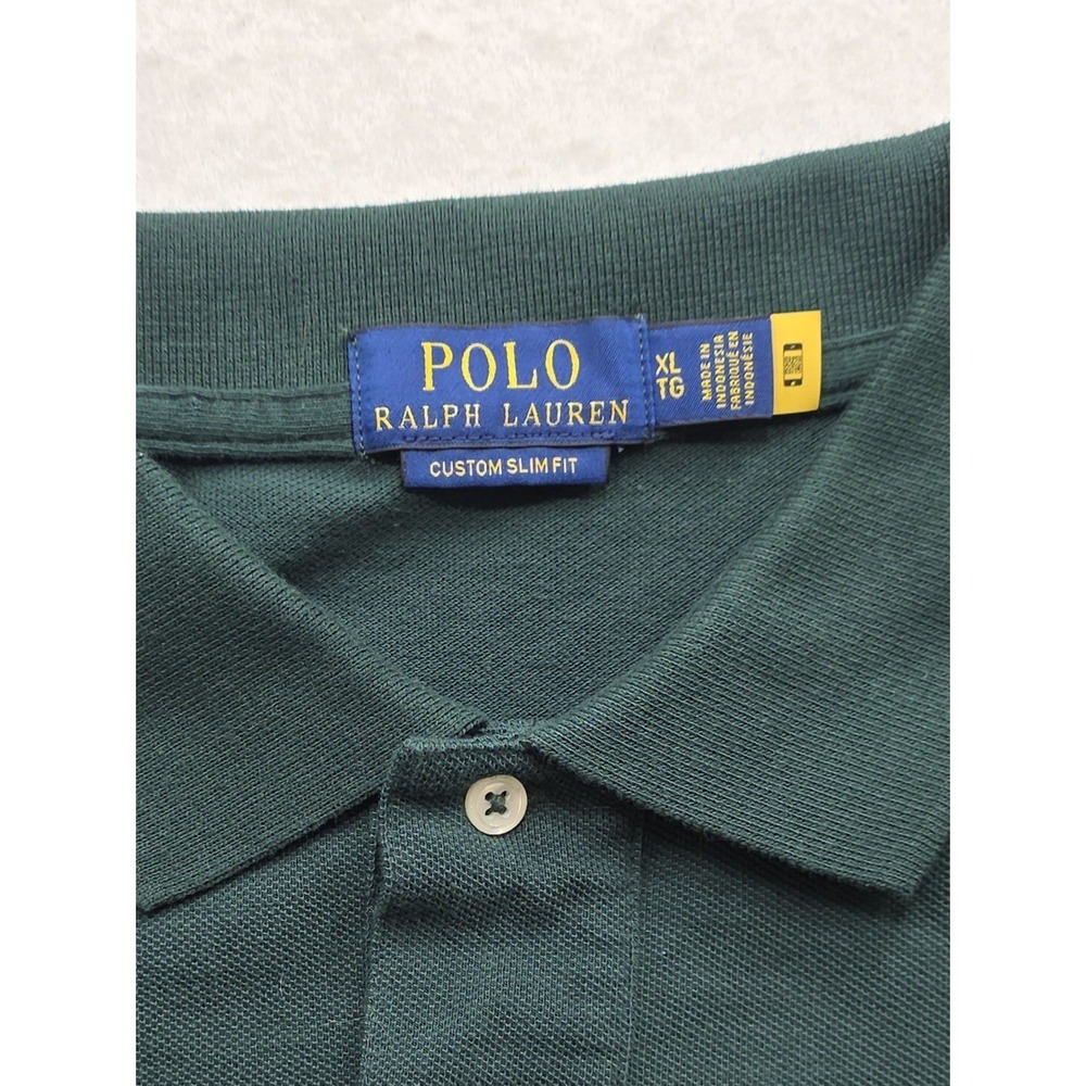 Polo Ralph Lauren Men's Green w Big Yellow Pony Short Sleeve Polo Shirt. Size XL - Picture 7 of 8